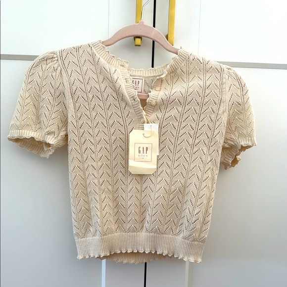 NWT!! Gap x Doen Linen Blend Pointelle Sweater XXS💕 - Picture 1 of 2